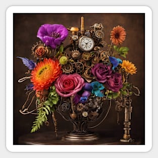 Steampunk blended flower arrangement Sticker